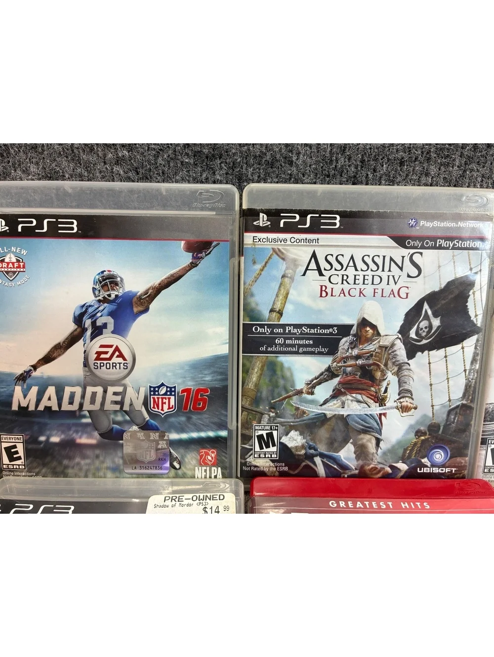 Lot of 10 PlayStation 3 Games Including Madden NFL 16 Assassin's Creed